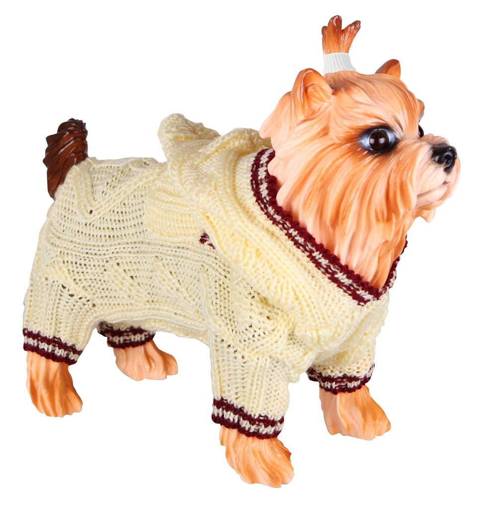 dezzie dezzie свитер для собак 20 см 100 г Dezzie Dezzie свитер вязаный белый с капюшоном, 20 см (25 см)