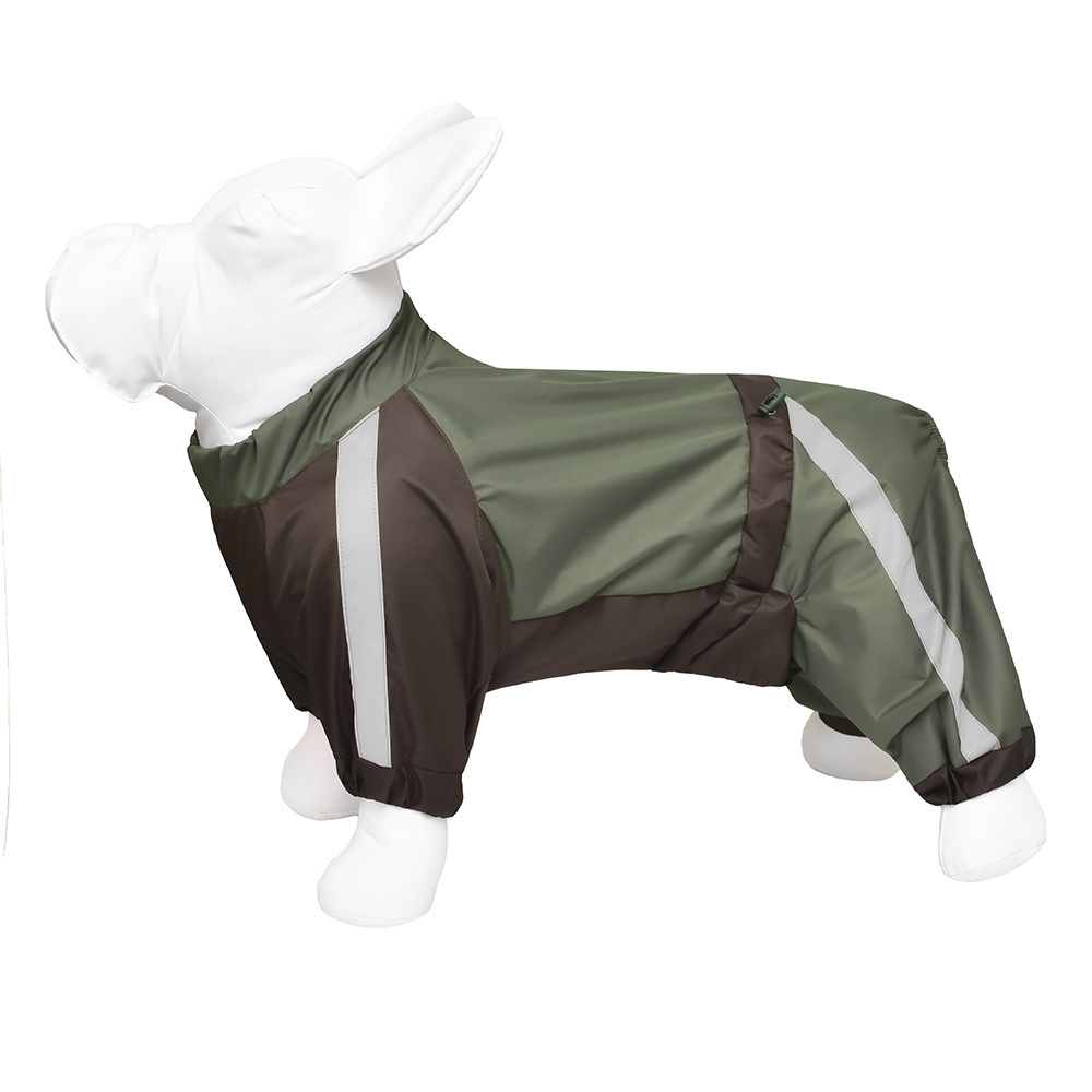 Tappi одежда Tappi одежда дождевик для собак Французский бульдог без подкладки на кнопках, мальчик Темно-зеленый (L)