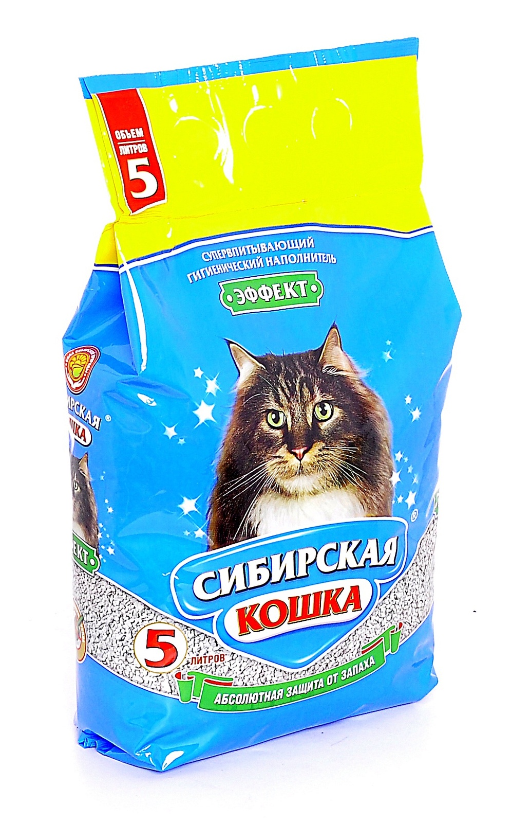 Сибирская кошка Сибирская кошка впитывающий наполнитель Эффект, 5л (2,7 кг)
