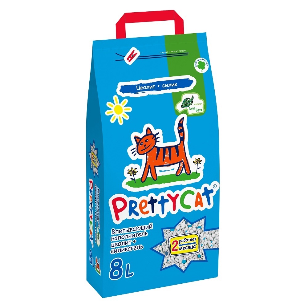 PrettyCat PrettyCat наполнитель впитывающий для кошачьих туалетов с алоэ (10 кг)