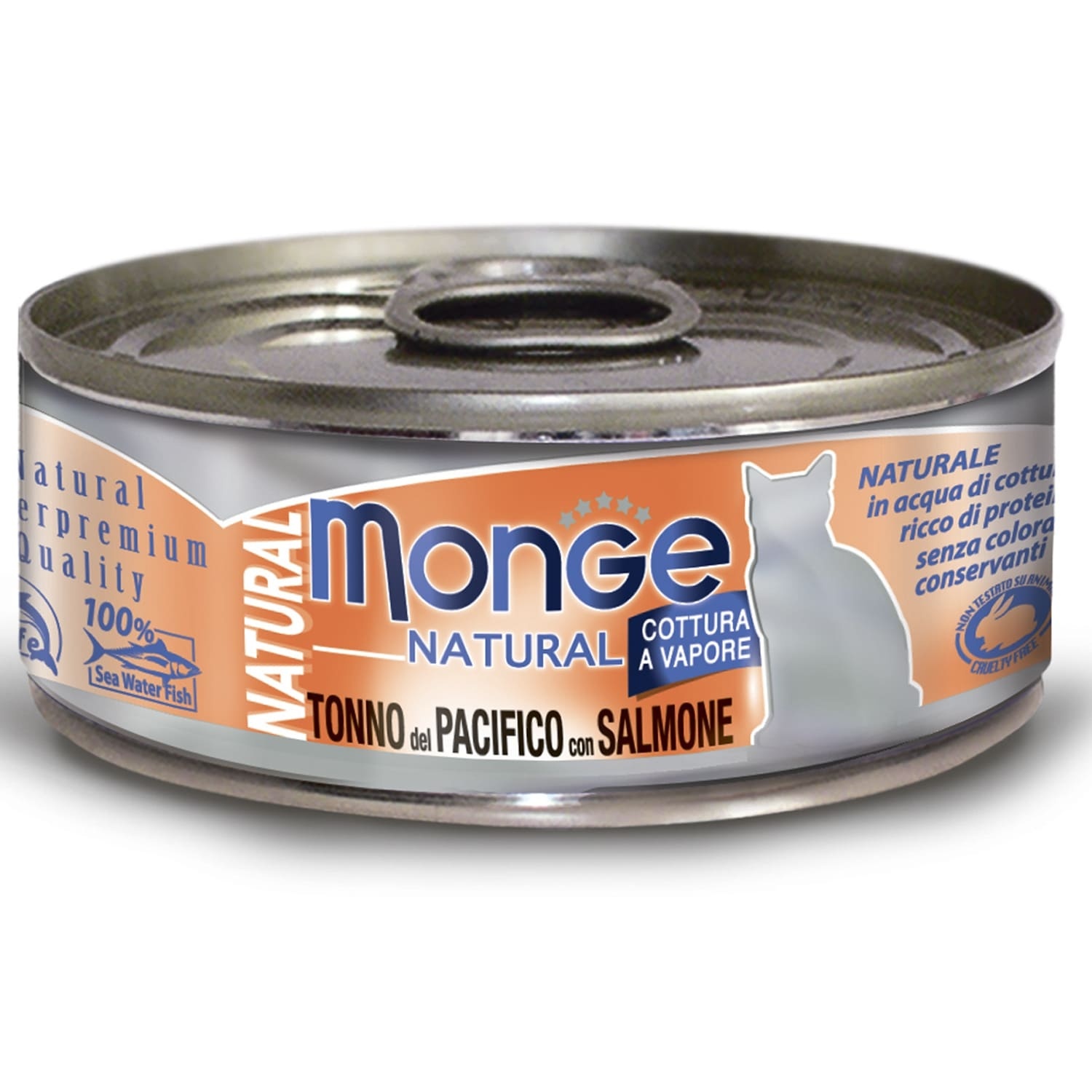 Monge Monge консервы для кошек: тихоокеанский тунец с лососем (80 г) monge monge консервы для кошек тунец с курицей и говядиной 80 г