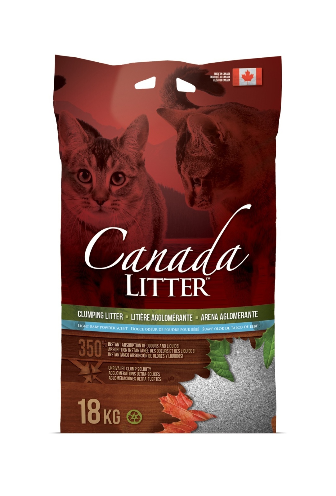 Canada Litter канадский комкующийся наполнитель "Запах на замке" с ароматом детской присыпки (12 кг) 