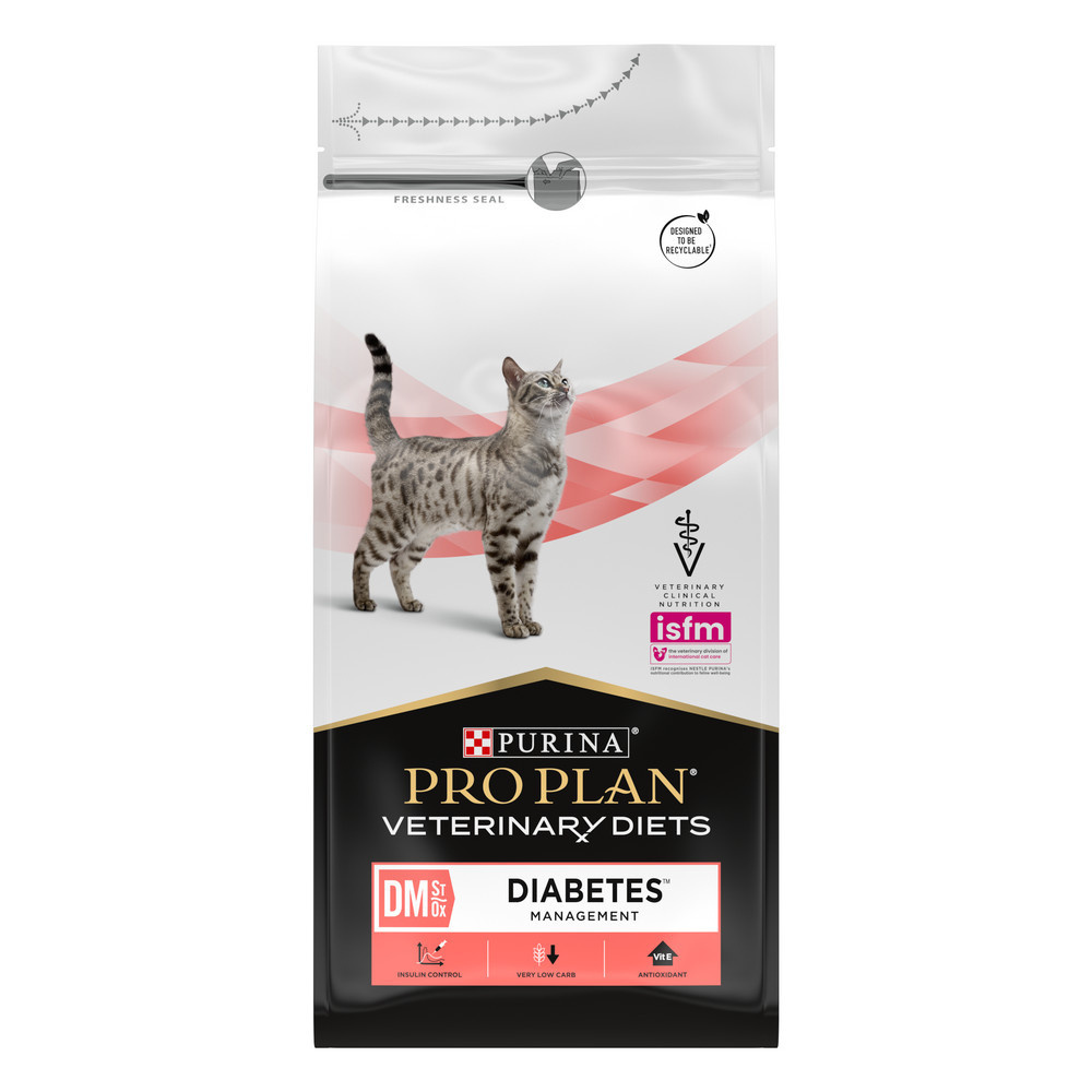 Purina (вет. корма) Purina (вет. корма) для взрослых кошек для регуляции поступления глюкозы (при сахарном диабете) с низким уровнем сахаров (1,5 кг) pro plan veterinary diets dm влажный корм для кошек при диабете с говядиной 85 кг