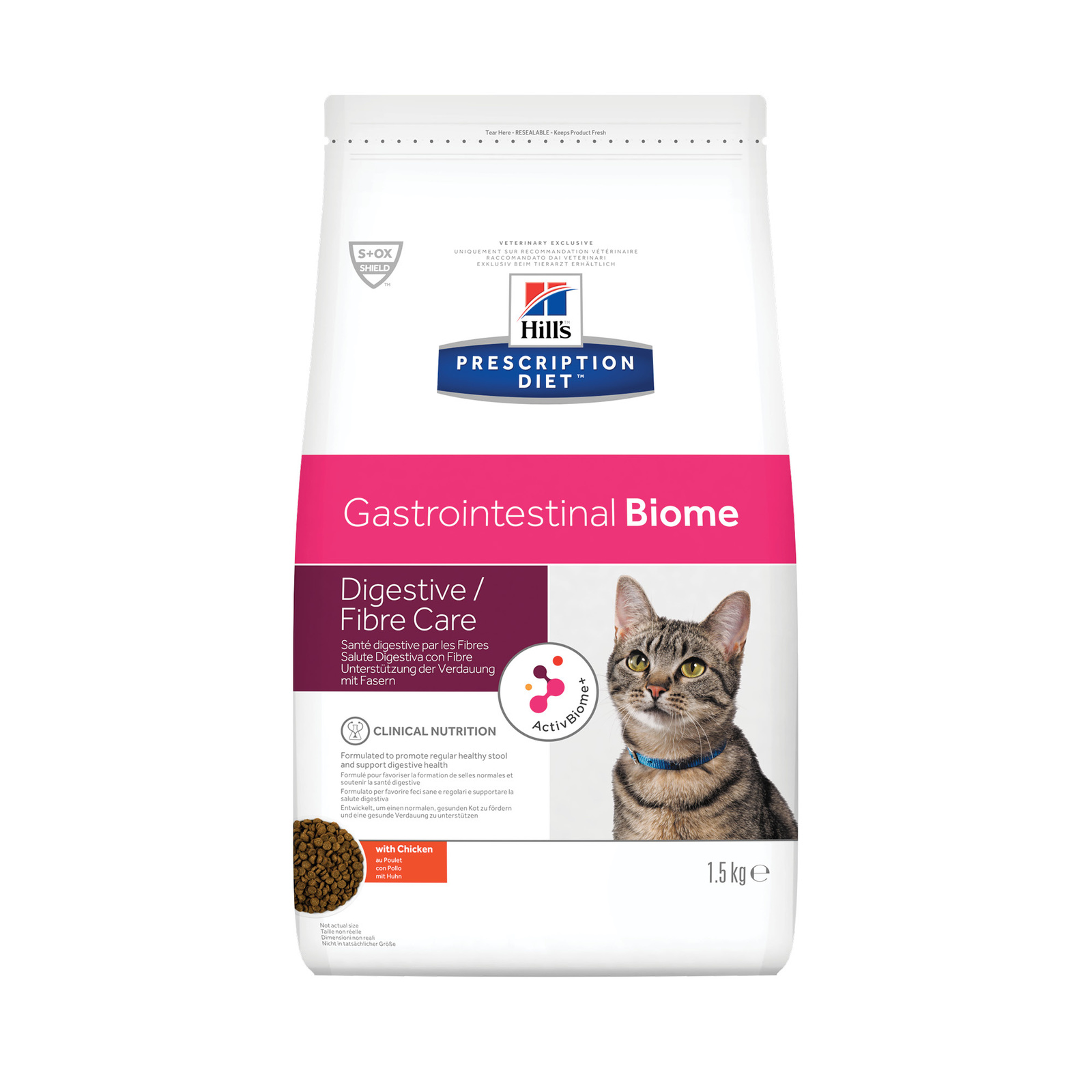 Gastrointestinal Biome сухой диетический корм для кошек при расстройствах пищеварения и для заботы о микробиоме кишечника, c курицей (1,5 кг)