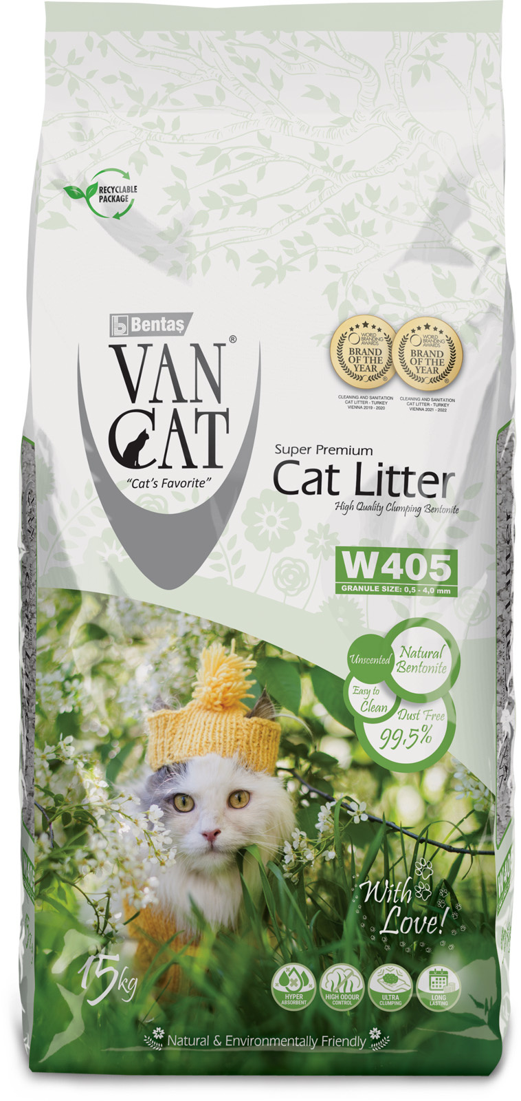 Van Cat комкующийся наполнитель Стандарт (15 кг) 