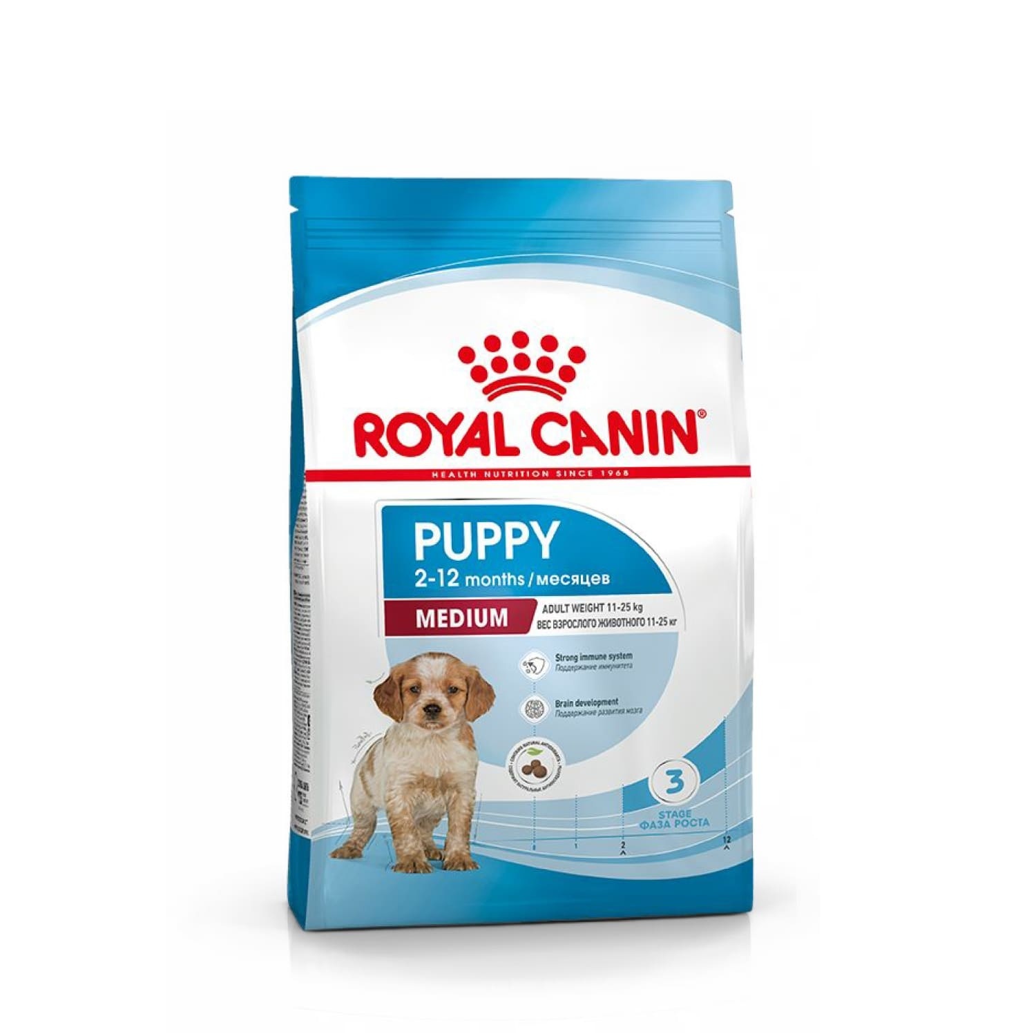 Корм Royal Canin для щенков средних пород от 3 недель до 2 месяцев, беременных и кормящих сук (12 кг)