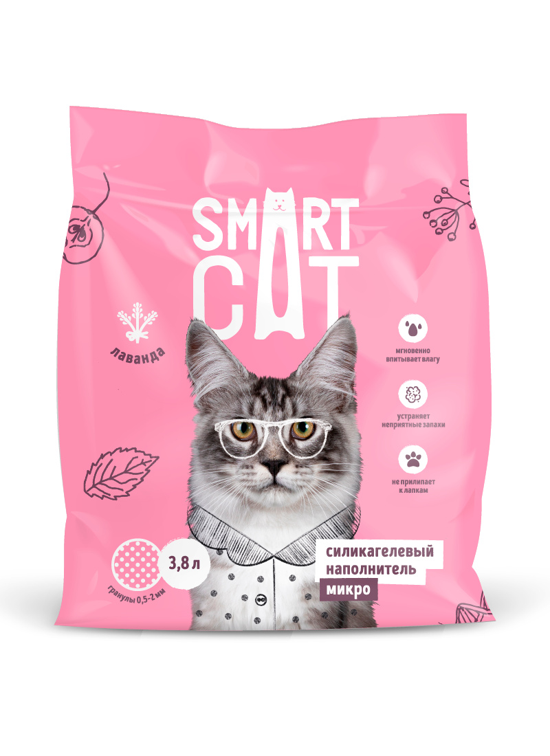 Smart Cat наполнитель Smart Cat наполнитель микро-силикагелевый наполнитель: лаванда (1,6 кг)
