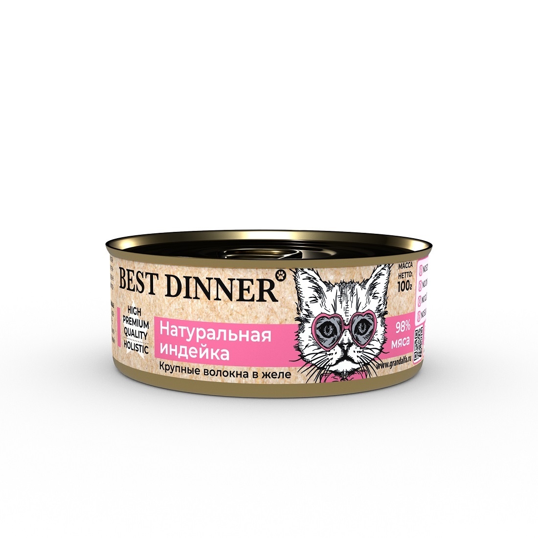 Best Dinner Best Dinner консервы для кошек в желе Натуральная индейка (100 г)