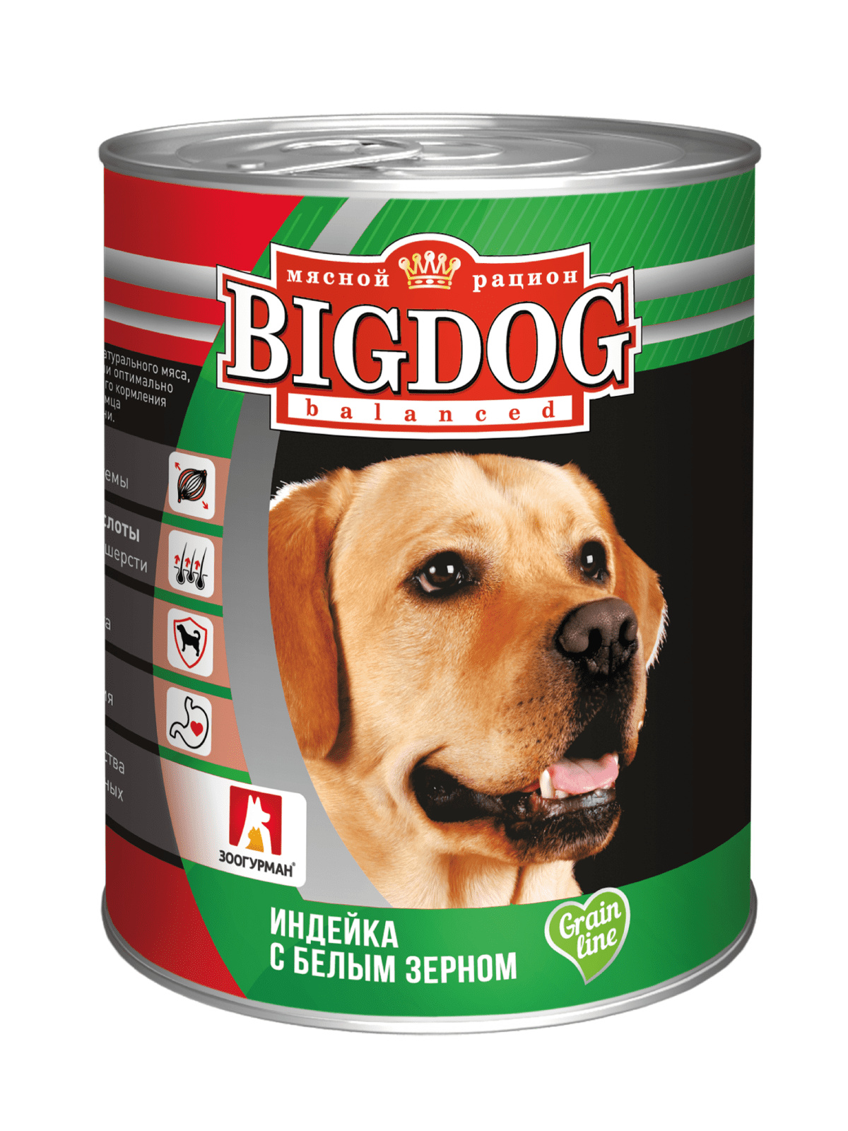 Зоогурман Зоогурман консервы для собак «БигДог», индейка с белым зерном (850 г)