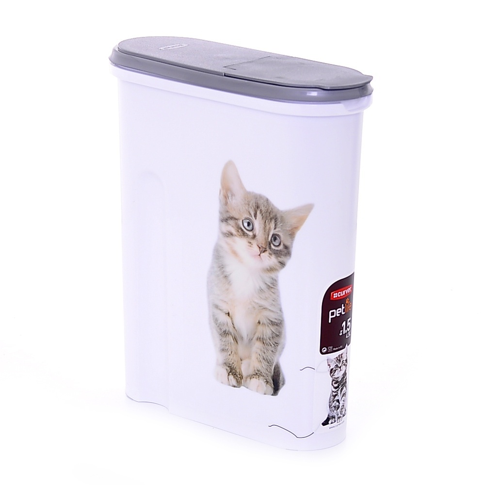Curver PetLife Curver PetLife контейнер для корма Кошка на 1,5 кг, 25 х 10 х 30 см (405 г) цена и фото
