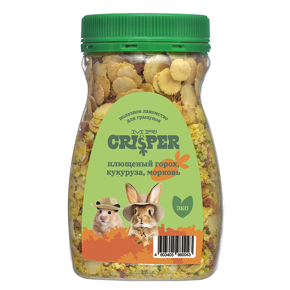 MR.Crisper MR.Crisper лакомство для грызунов: горох, кукуруза, морковь (230 г)