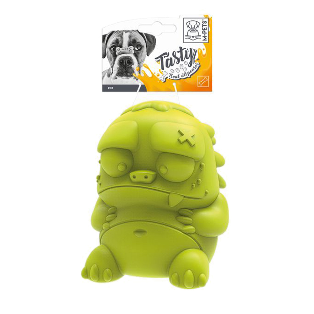 MPets MPets игрушка для собак ЗОМБИК с дозатором угощений цв.зелёный (150 г) игрушка для собак с дозатором угощений с ручкой оранжевая mpets 10638405