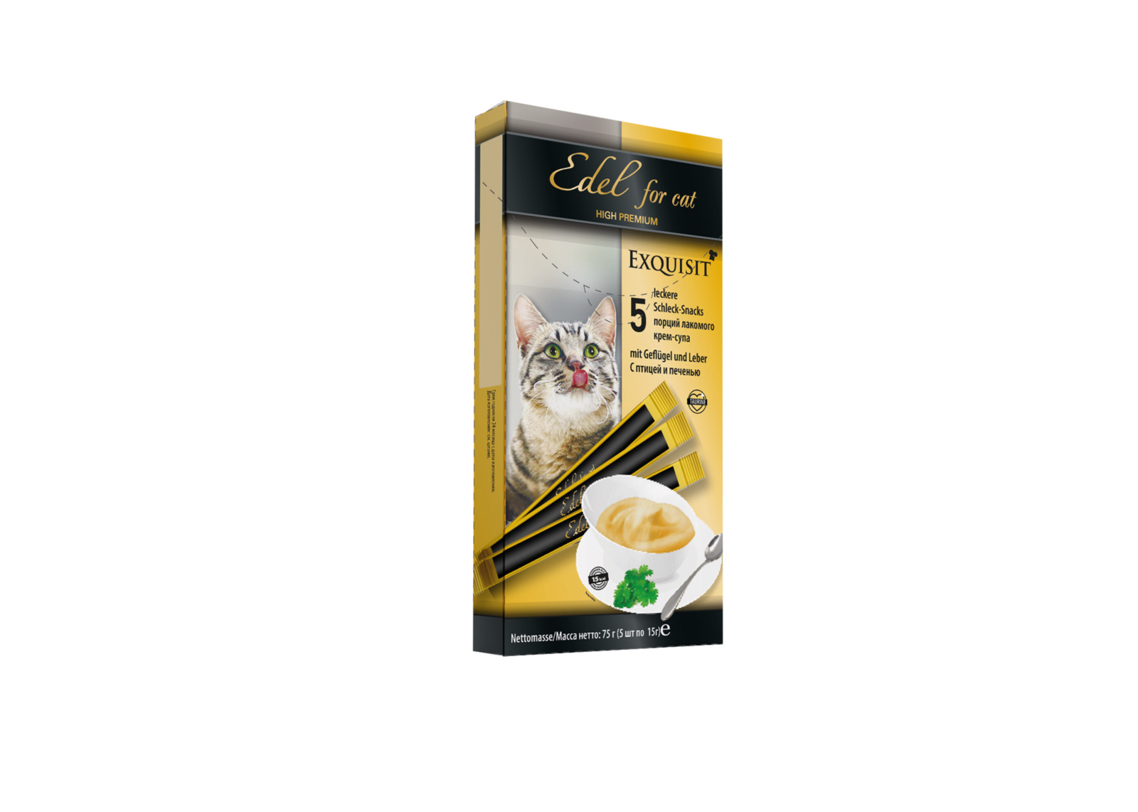 Edel Edel лакомство для кошек Крем-суп с птицей и печенью (75 г)
