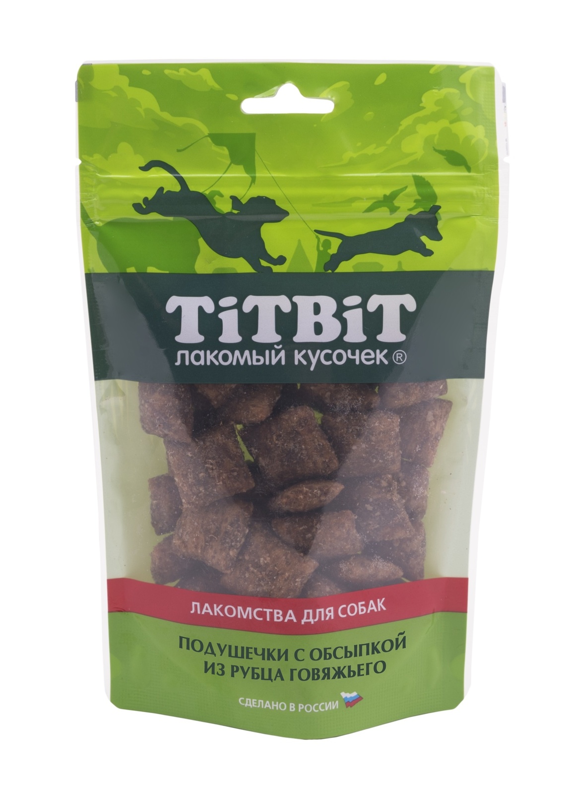 TiTBiT TiTBiT золотая коллекция подушечки с обсыпкой из говяжьего рубца для собак (80 г)