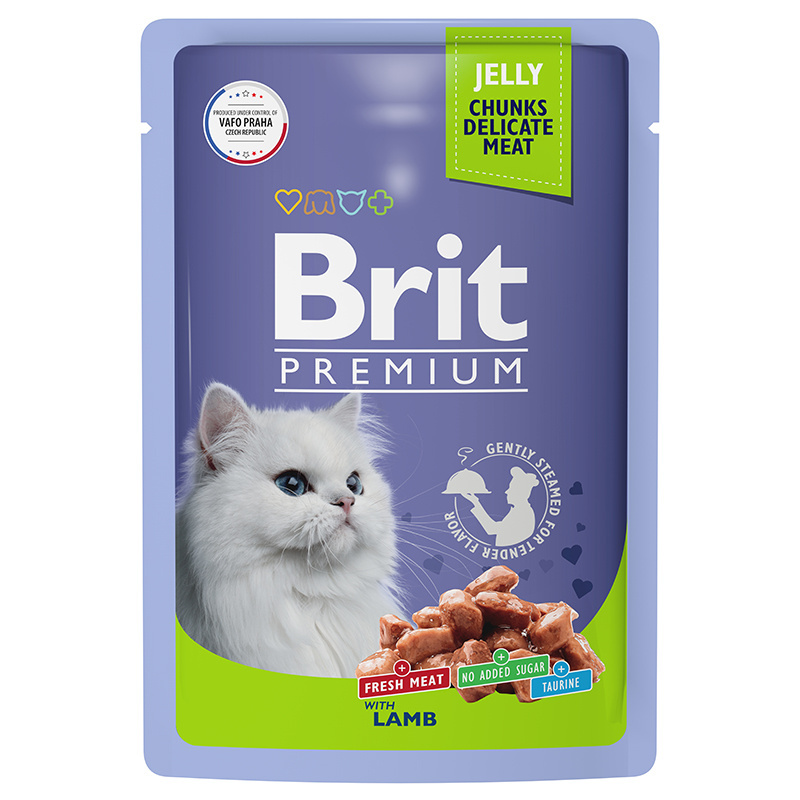 Brit Brit пауч для взрослых кошек с ягненком в желе (85 г) brit brit пауч для взрослых кошек с треской в желе 85 г