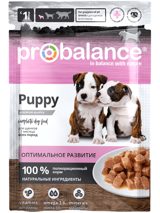 Probalance Probalance паучи для щенков всех пород с 1 месяца, оптимальное развитие (85 г)