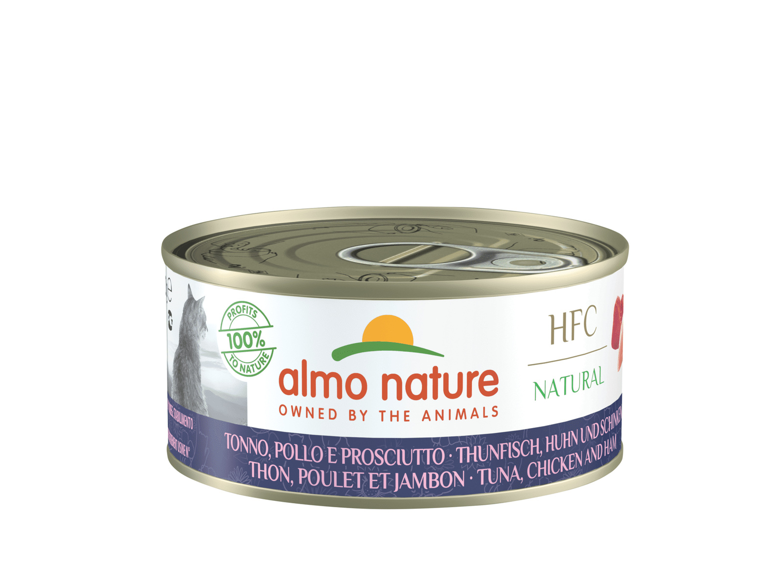 Almo Nature консервы Almo Nature консервы для кошек с тунцом, курицей и ветчиной, 50% мяса (150 г)