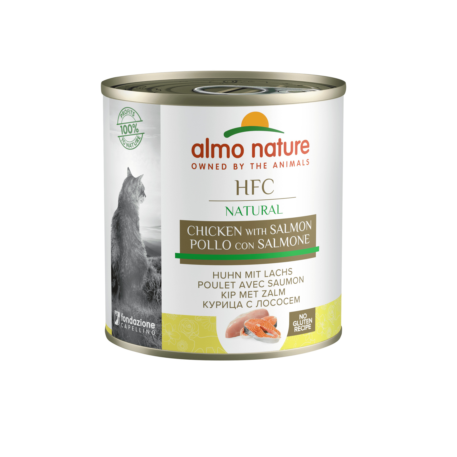 Almo Nature консервы Almo Nature консервы для кошек, с лососем и курицей (280 г) консервы для кошек almo nature legend с курицей и сыром 75% 70 г