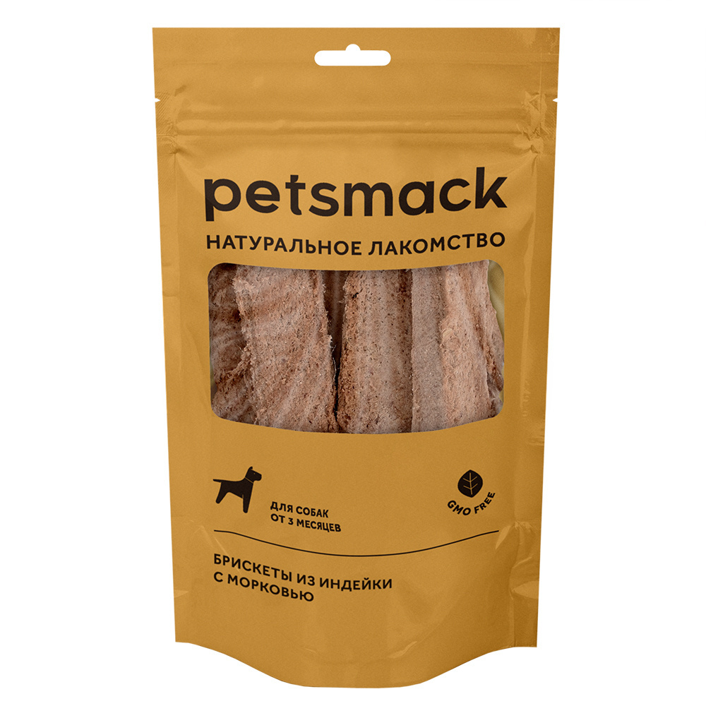 цена Petsmack лакомства Petsmack лакомства брискеты из индейки с морковью (60 г)