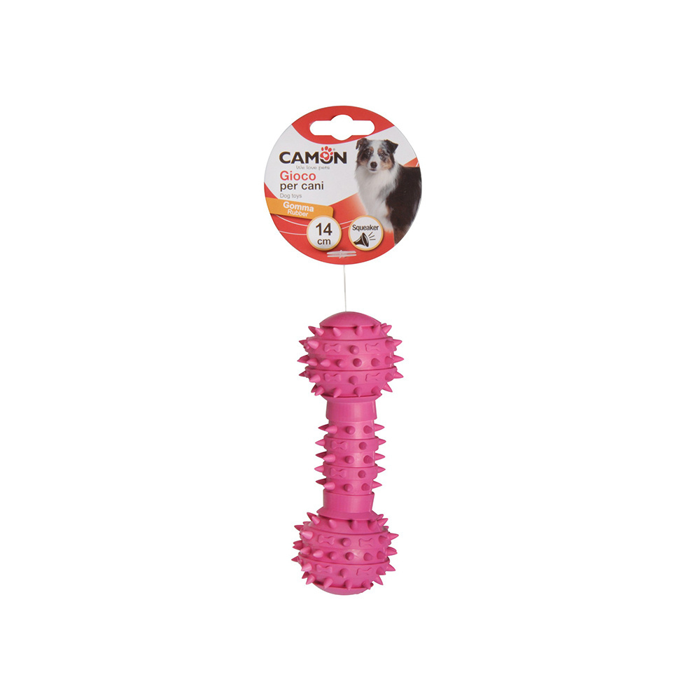 Camon игрушка Гантель резиновая с пищалкой, розовый (14 см)