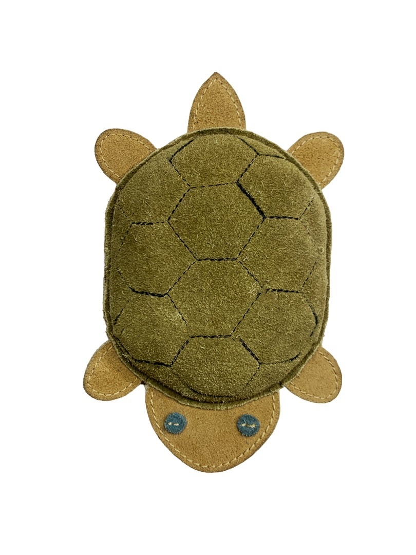 BOW WOW BOW WOW кожаная игрушка черепашка, бежевый и светло-зеленый (300 г)