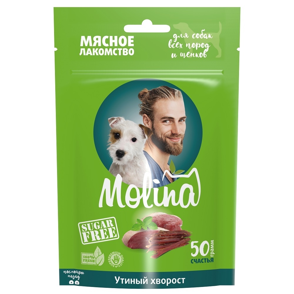 Molina Molina лакомство для собак всех пород и щенков Утиный хворост (50 г)