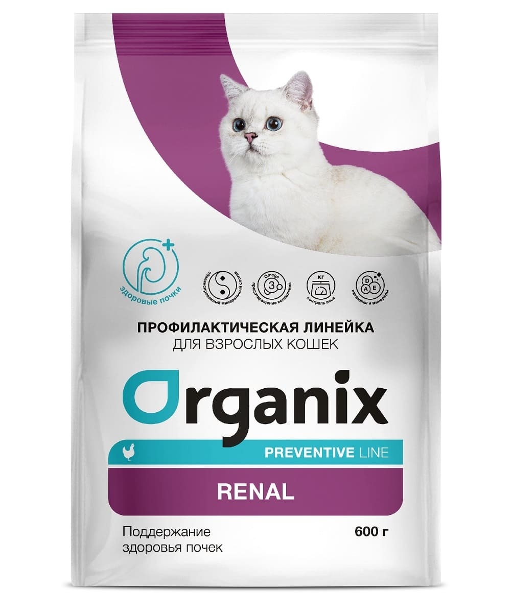 Organix Preventive Line renal сухой корм для кошек 