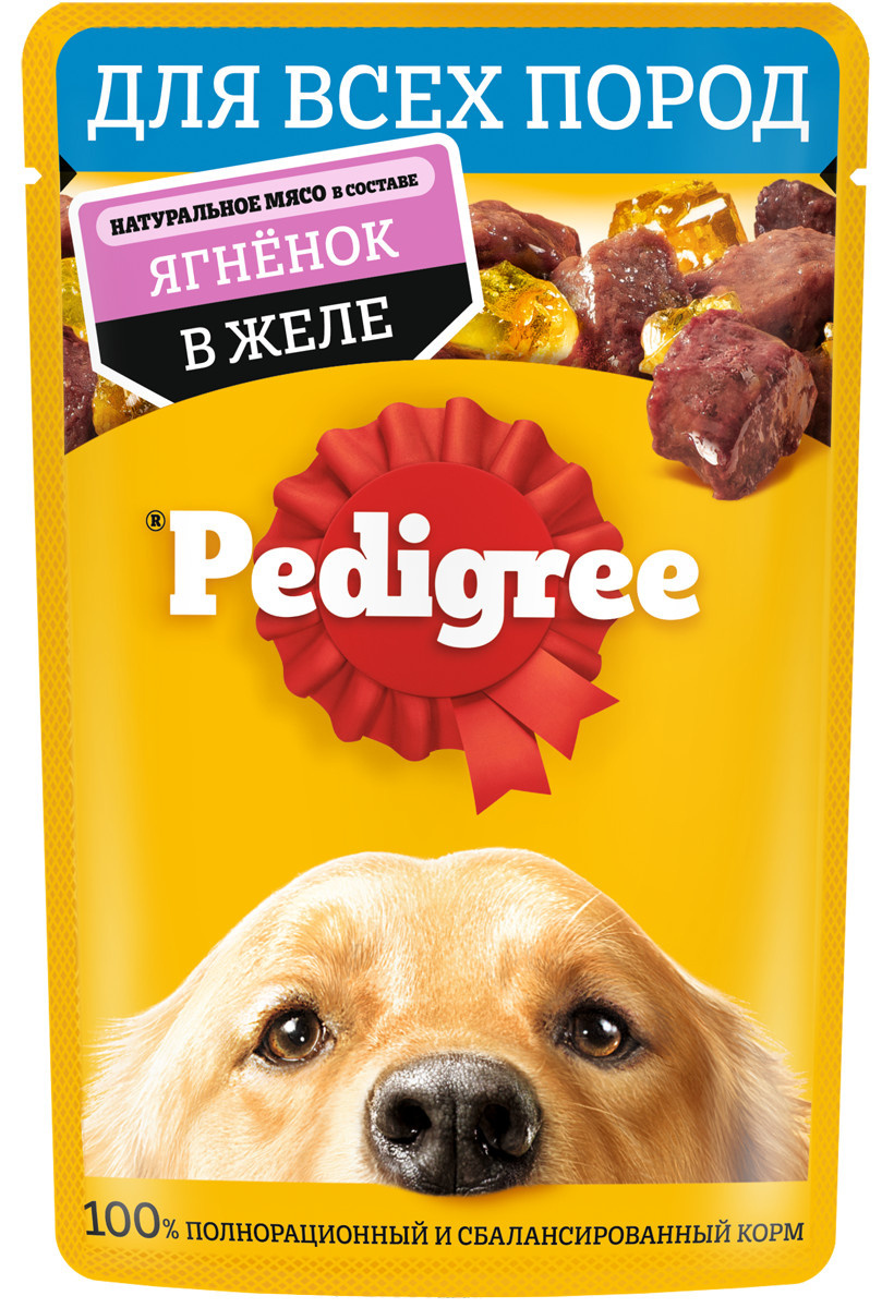 Pedigree Pedigree влажный корм для взрослых собак всех пород, с ягненком в желе (85 г) pedigree pedigree влажный корм для взрослых собак всех пород с говядиной в соусе 85 г