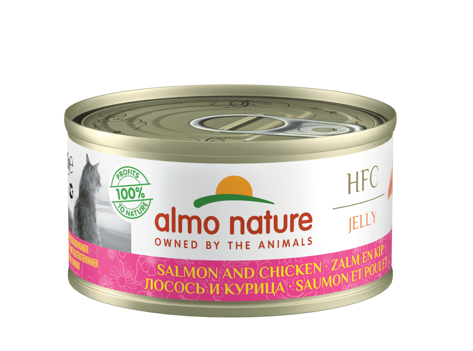 Almo Nature консервы с лососем и курицей в желе для кошек (1,68 кг)