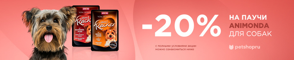 -20% на паучи Animonda для собак!