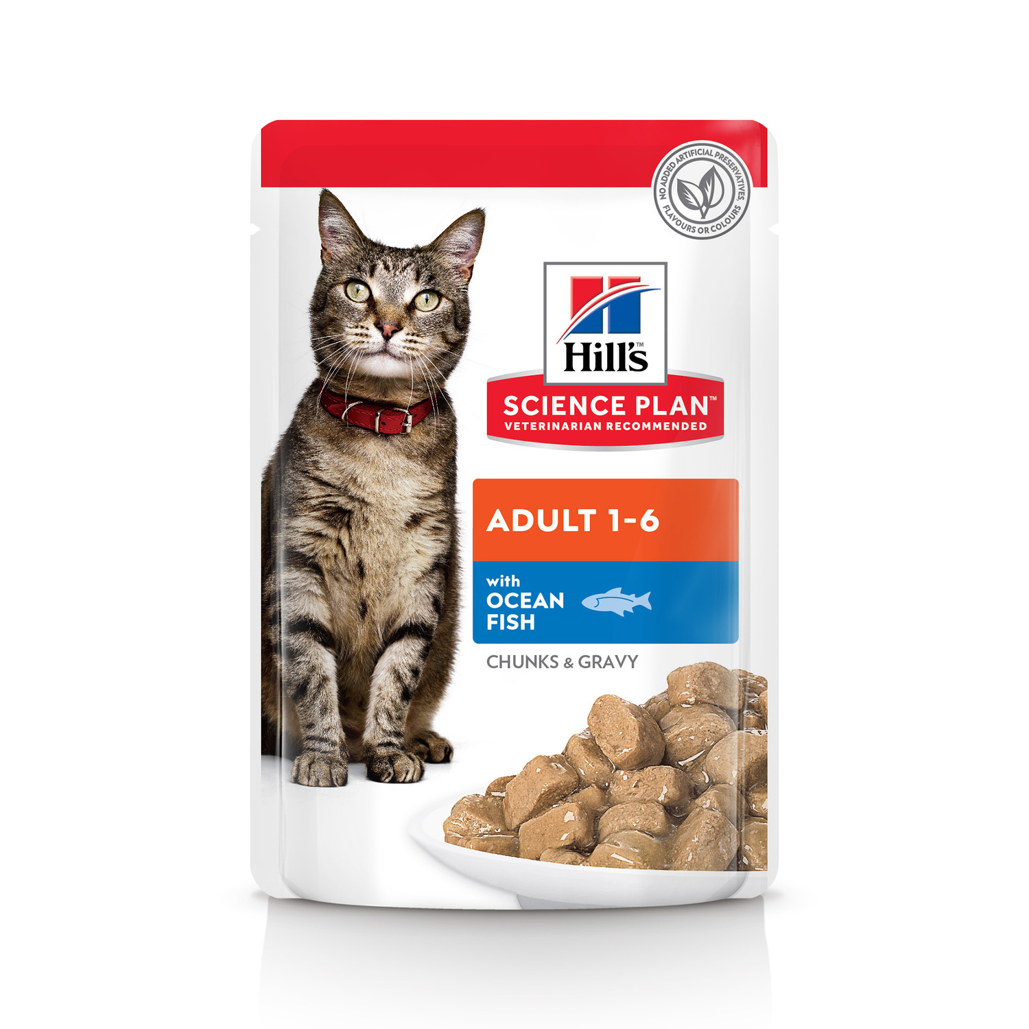 Hill's консервы для взрослых кошек для поддержания жизненной энергии и иммунитета, пауч с океанической рыбой в соусе (85 г)