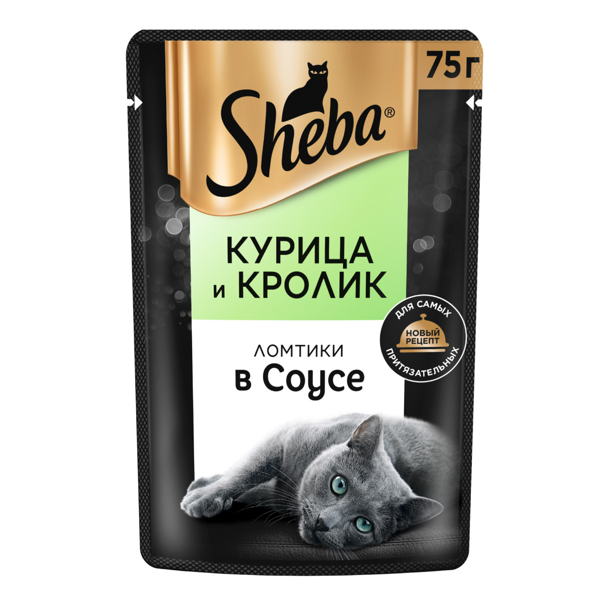 Sheba влажный корм для кошек «Ломтики в соусе с курицей и кроликом» (75 г)