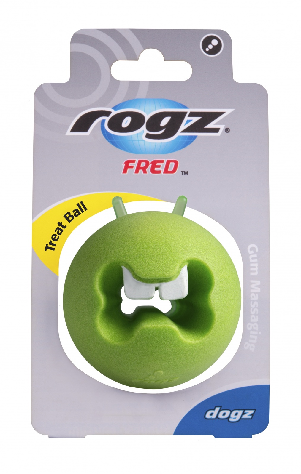 цена Rogz Rogz игрушка с отверстиями для лакомств и массажными насечками, средняя, лайм (50 г)