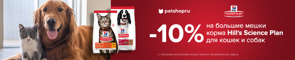 Скидки до 10% на корма Hill`s Science Plan
