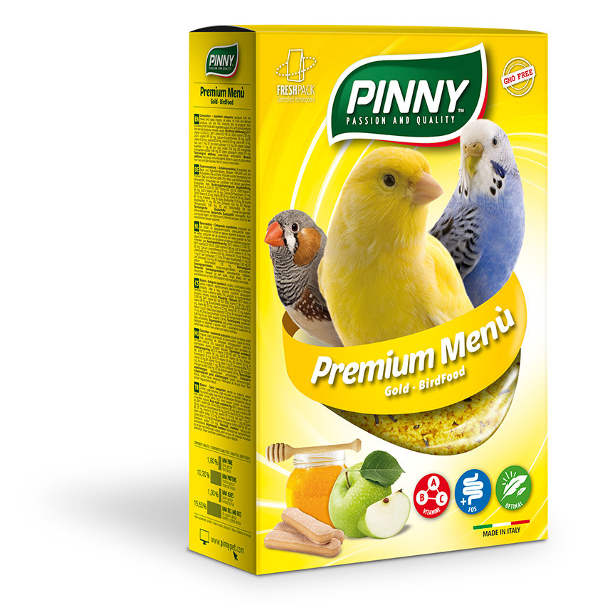 цена Pinny Pinny мягкий витаминный корм для птиц с медом и яблоками (350 г)