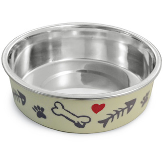 Металлическая нескользящая миска "Косточки" Металлическая нескользящая миска "Косточки"