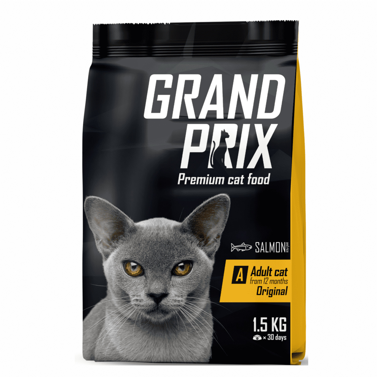 Grand Prix Корм Grand Prix полнорационный сбалансированный, для взрослых кошек всех пород, с лососем и рисом (1,5 кг) 23644