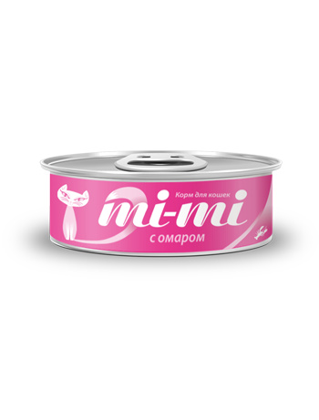 mi-mi консервы для кошек и котят с кусочками тунца с мясом омара в желе (80 г)