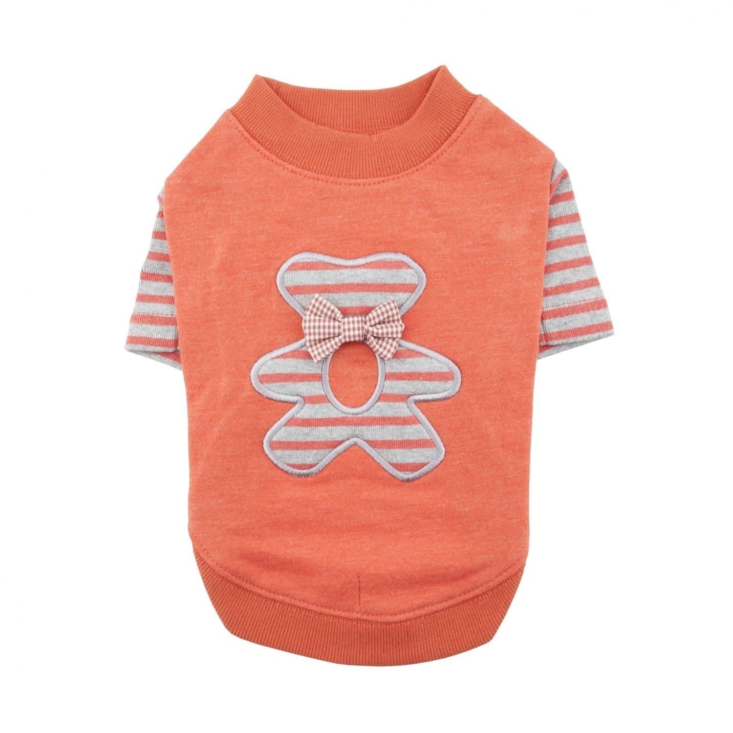 Puppia Puppia хлопковая футболка с полосатым медвежонком Тедди, оранжевый (M)
