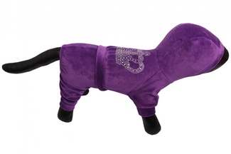 Велюровый комбинезон для миниатюрных собак Crown (фиолетовый)