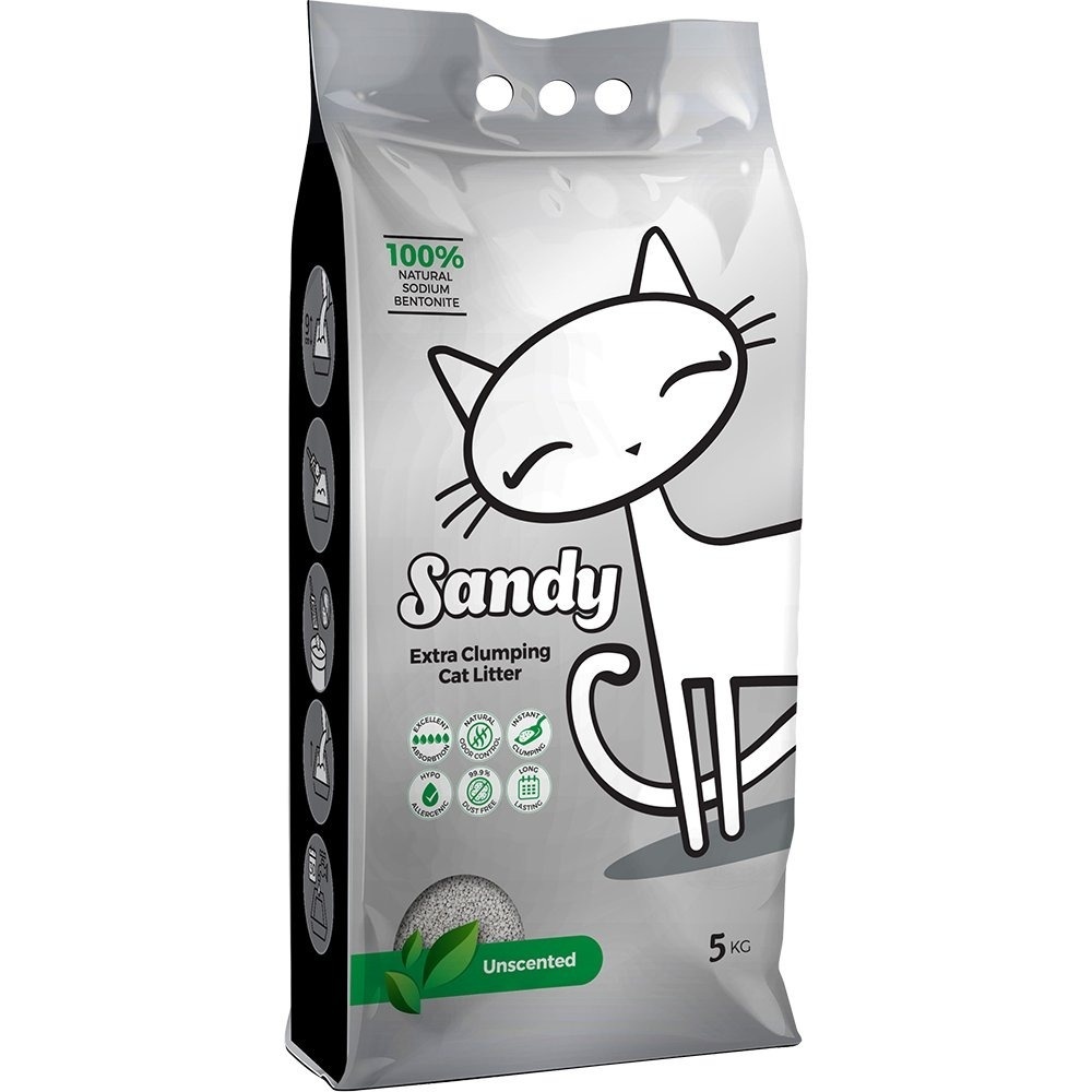 Sandy Sandy наполнитель комкующийся без ароматизатора для кошачьего туалета (5 кг)