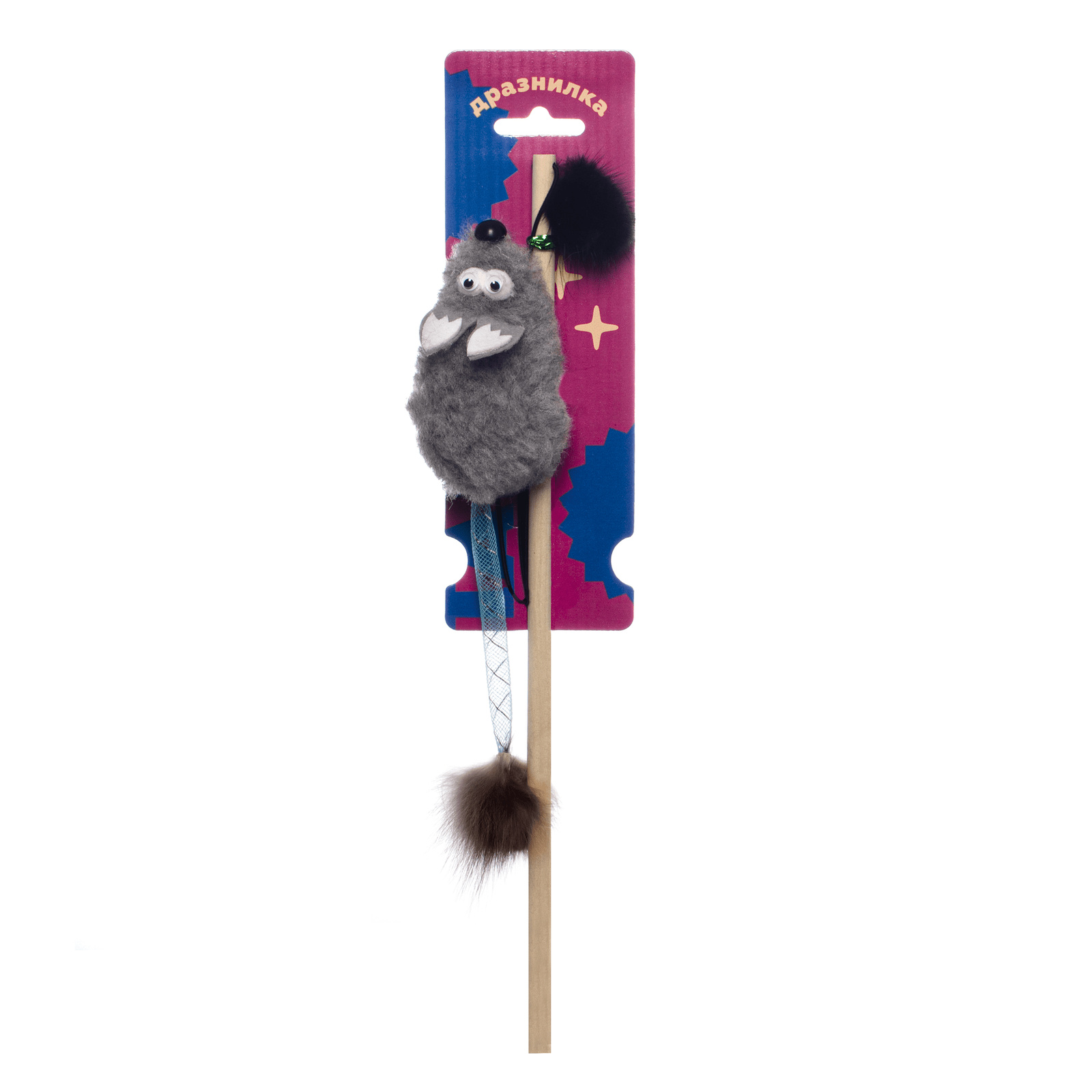 цена Tappi Tappi дразнилка для кошек Мышка с хвостом-трубочкой (26 г)