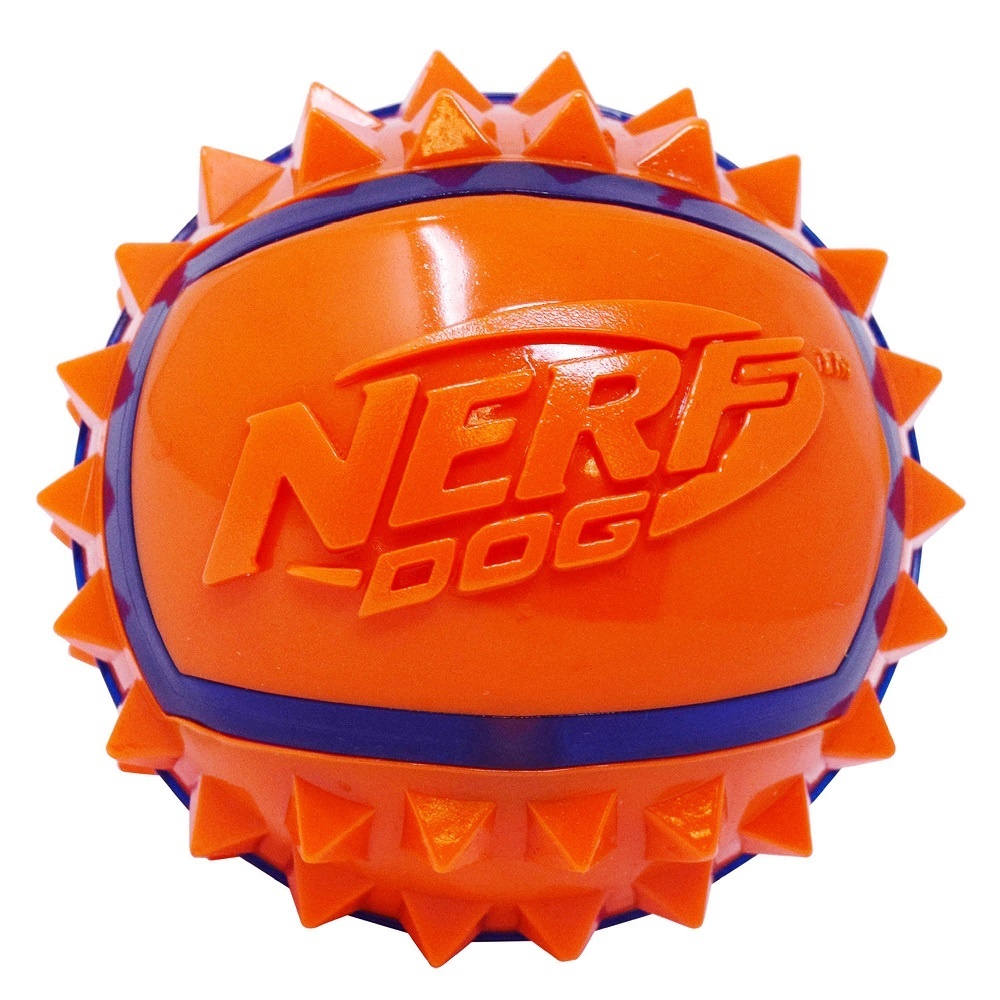 Nerf Nerf мяч с шипами из термопластичной резины, 6 см, (синий/оранжевый) (9 см) nerf dog мяч для регби из термопластичной резины 18 см серия мегатон синий оранжевый
