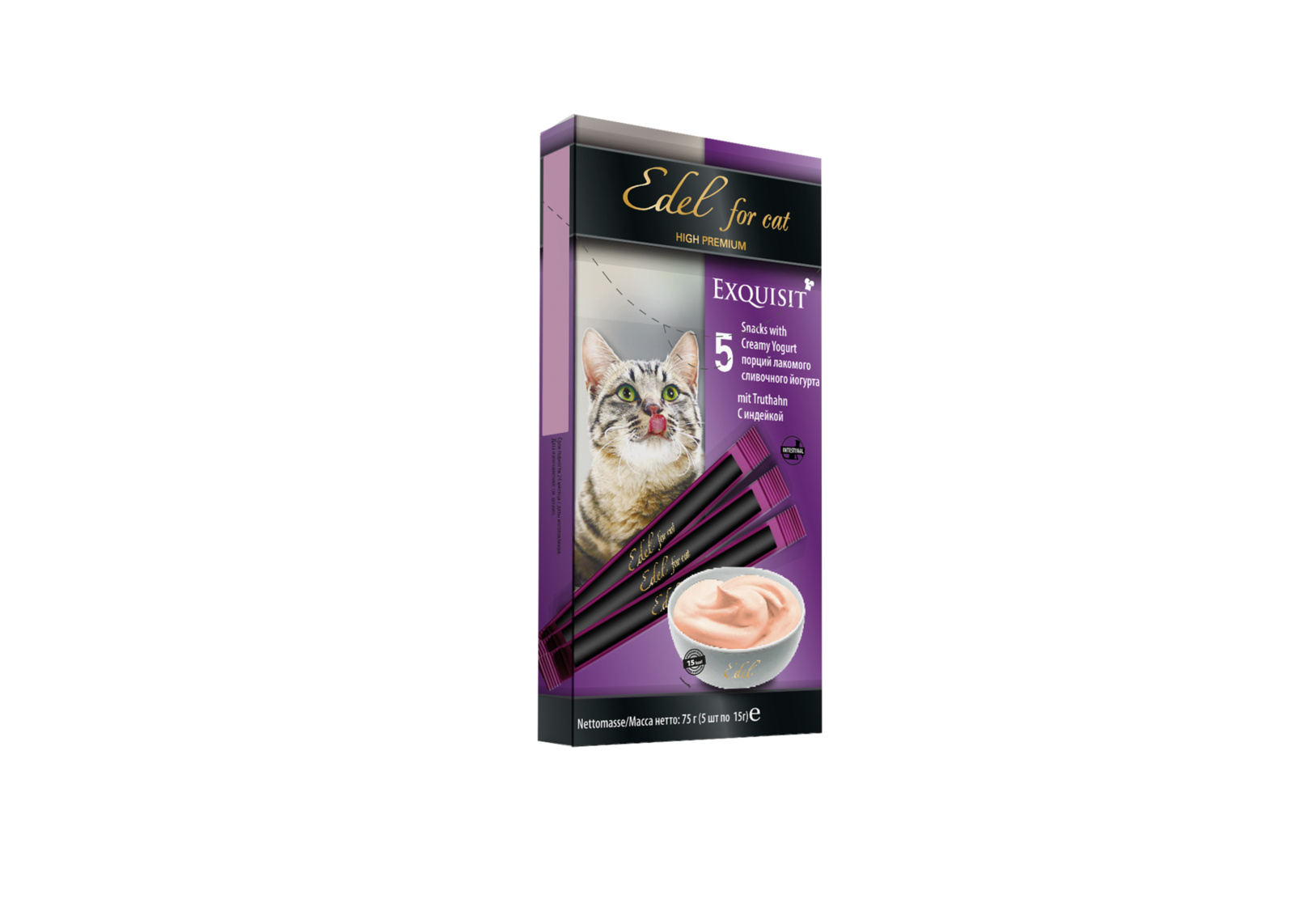 Edel Edel лакомство для кошек Сливочный йогурт с индейкой (75 г)