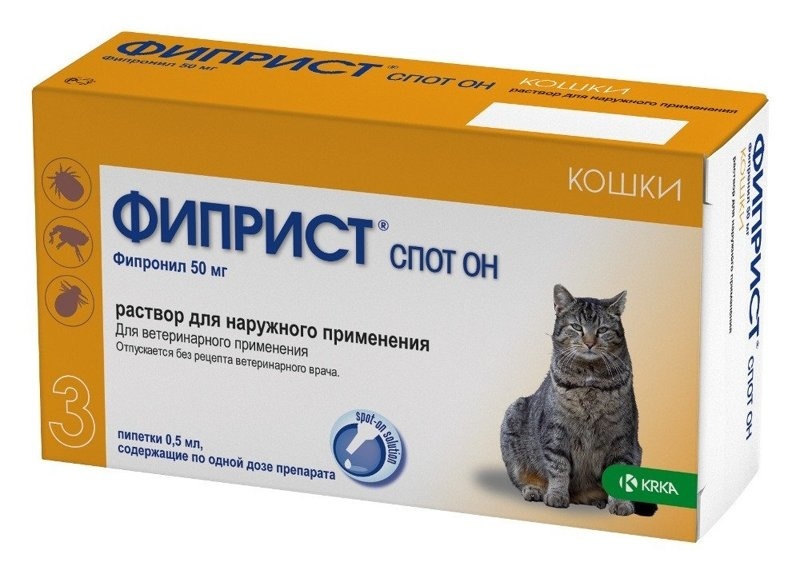 KRKA KRKA фиприст спот он для кошек 50мг/0,50мл №3 (0.5 мл) цена и фото