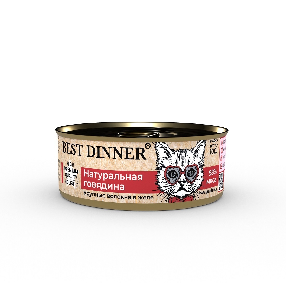 Best Dinner Best Dinner консервы для кошек в желе Натуральная говядина (100 г)