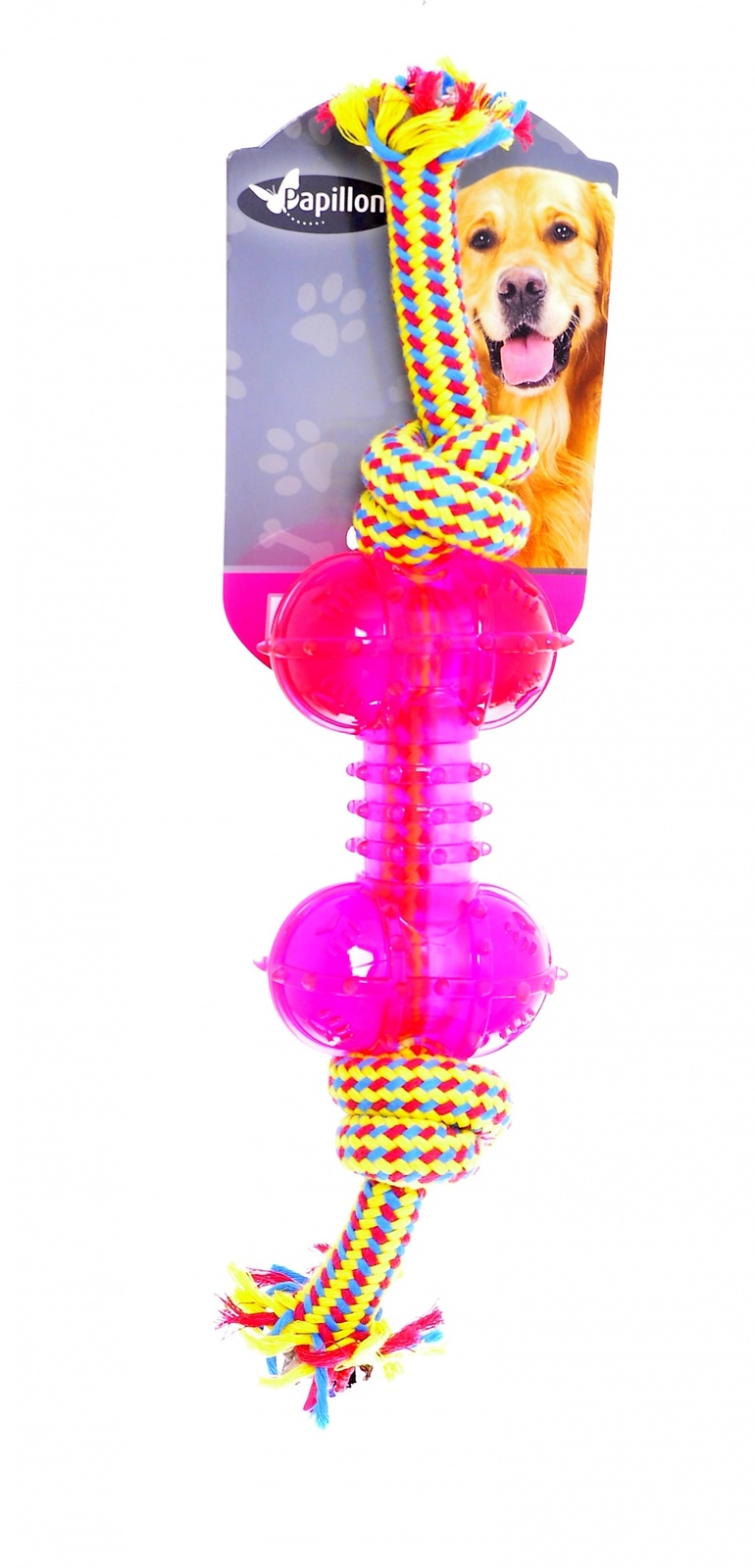 Papillon Papillon игрушка для собак Плетеная веревка с пластиковой косточкой (33 см)