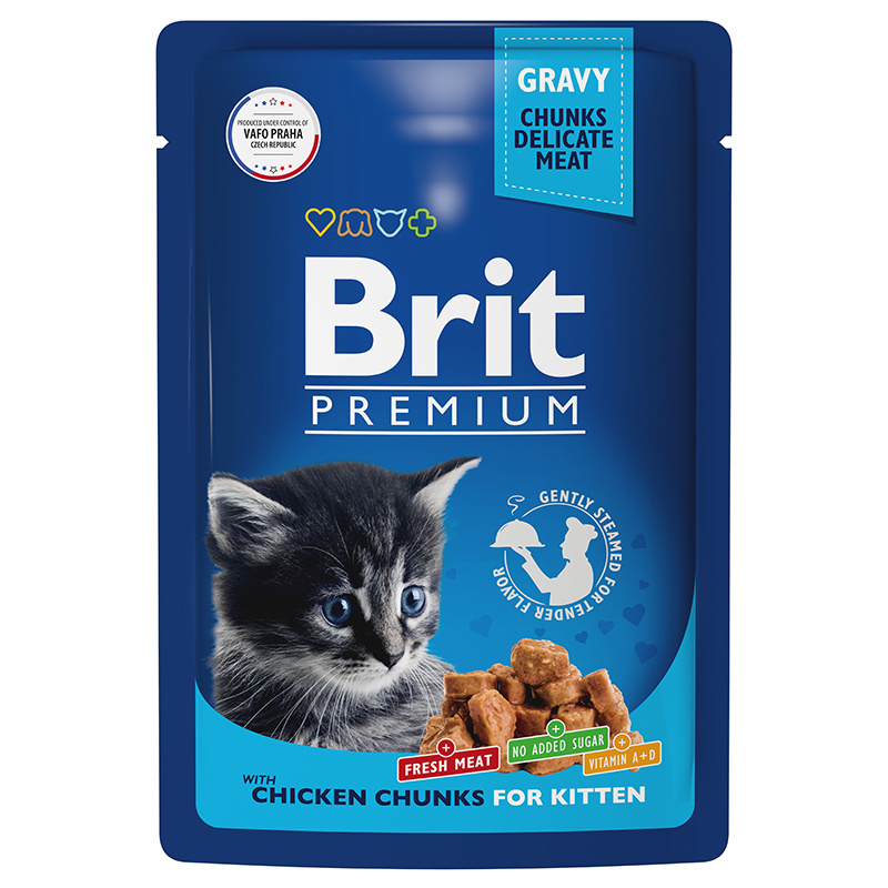 Brit Brit пауч для котят с цыпленком в соусе (85 г) цена и фото