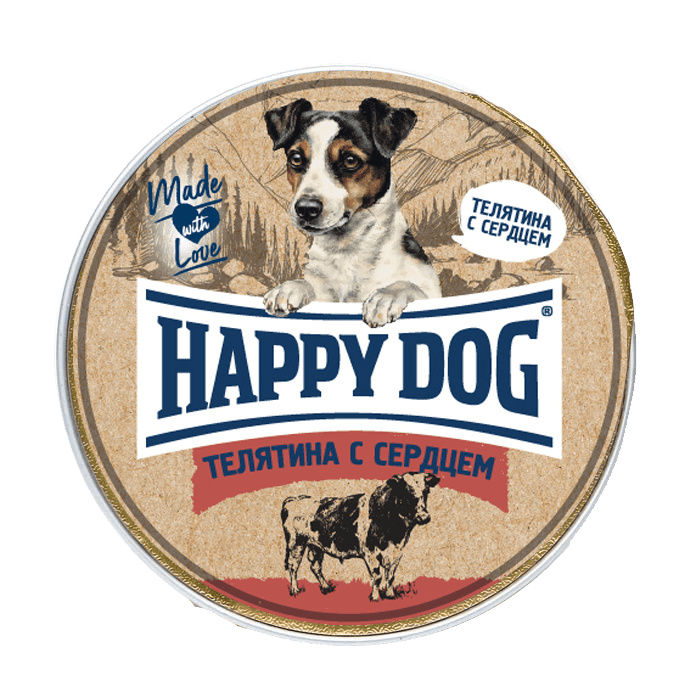 Happy dog Happy dog паштет Телятина с сердцем (125 г) паштет для собак happy dog natureline телятина с сердцем нфкз 125 гр по 10 шт