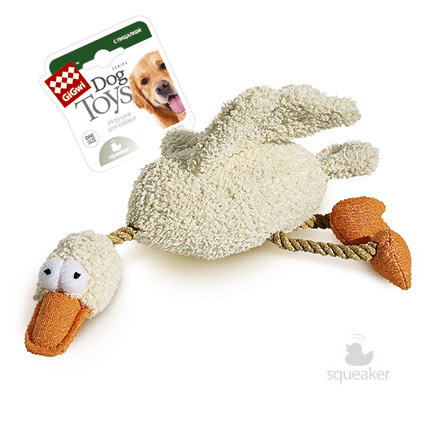 GiGwi GiGwi утка, игрушка с пищалкой, 32 см (124 г) мячt rixie для собак с веревкой ф6 см 30 см неоновые